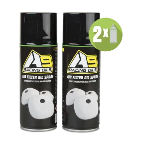 Pack-2 Espray Aceite de Filtro de Aire A9 Racing 400ml