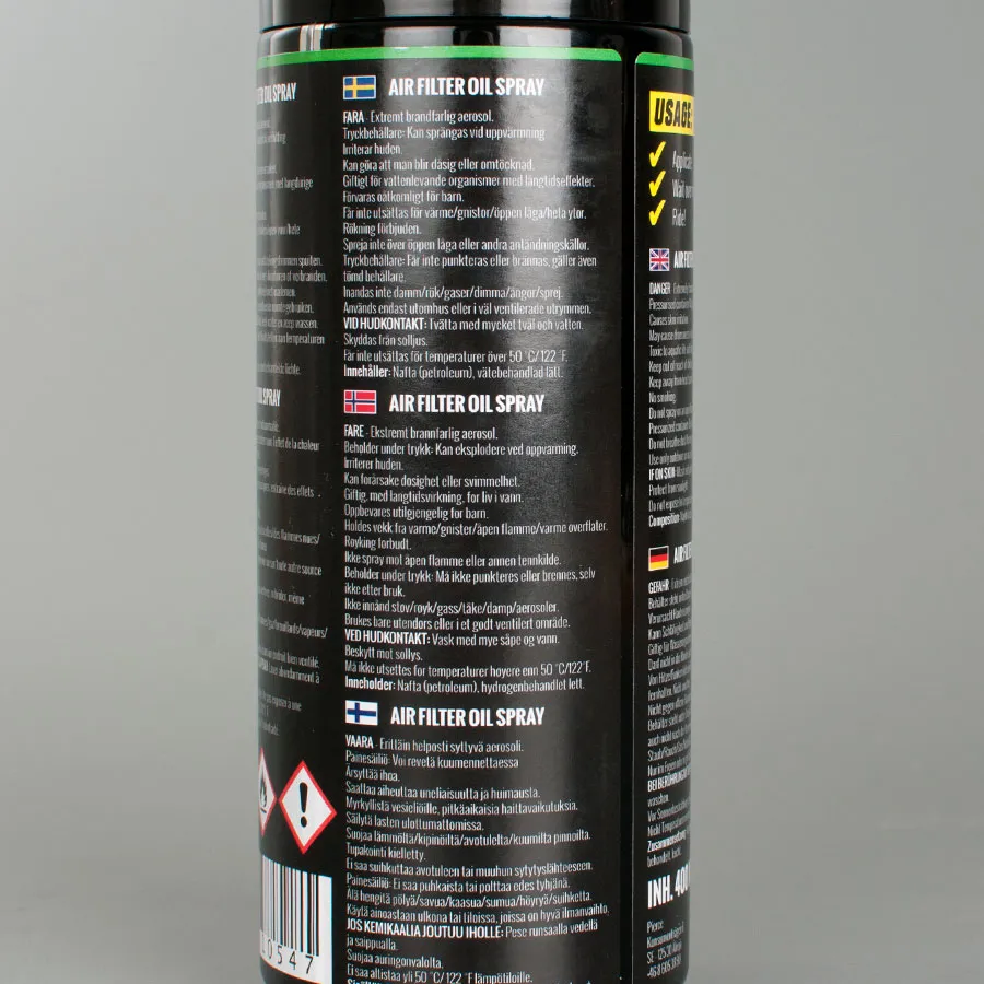 Pack-3 Espray Aceite de Filtro de Aire A9 Racing 400ml