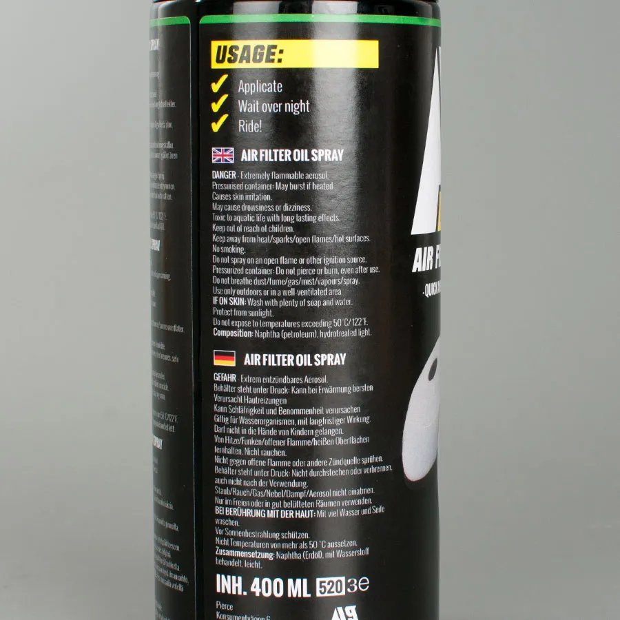 Pack-3 Espray Aceite de Filtro de Aire A9 Racing 400ml