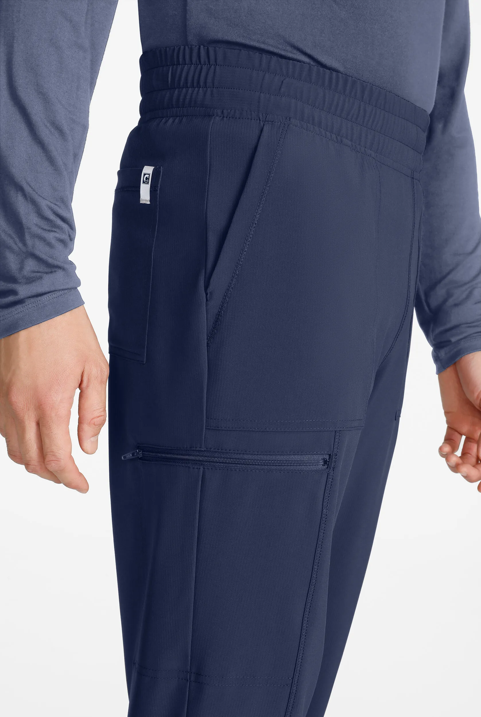 Pantalón médico Cherokee Collection STRETCH estilo cargo con cintura elástica y 5 bolsillos para hombre