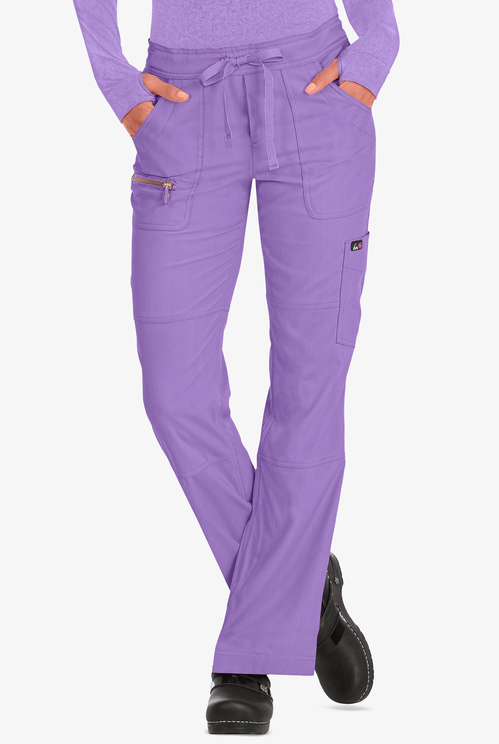 Pantalón médico koi Lite™ Peace de corte estrecho con cordón y 5 bolsillos para mujer