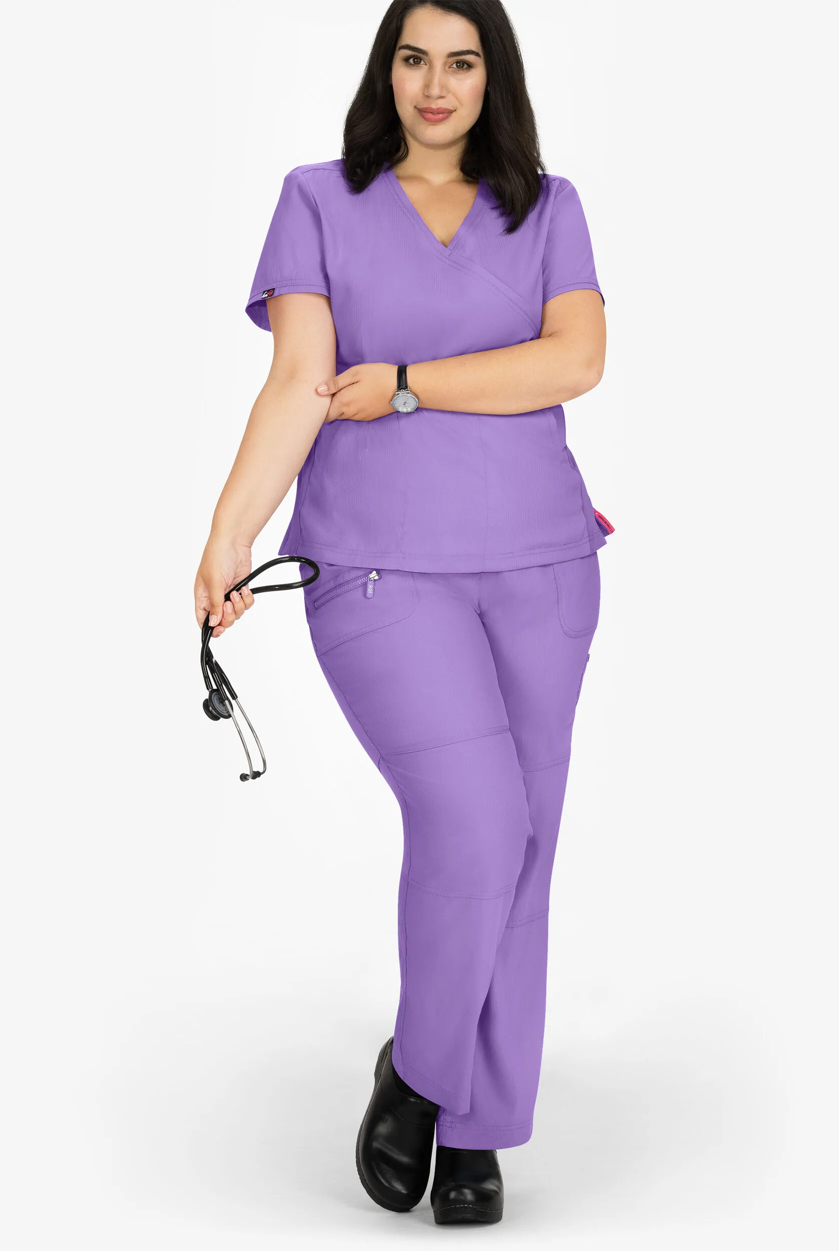 Pantalón médico koi Lite™ Peace de corte estrecho con cordón y 5 bolsillos para mujer