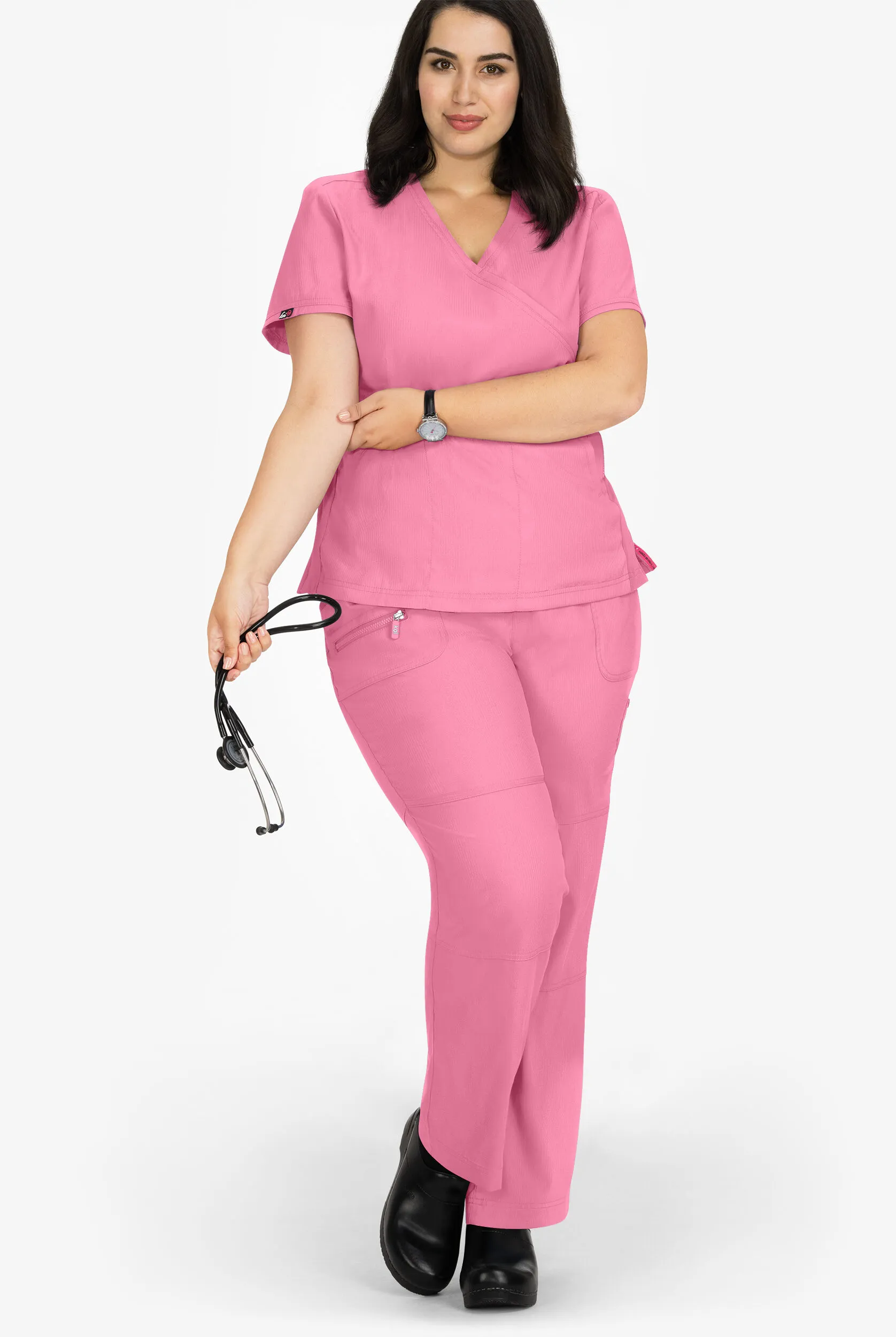 Pantalón médico koi Lite™ Peace STRETCH petite de corte estrecho con cordón y 5 bolsillos para mujer