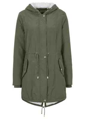 Parka con forro polar Verde oliva