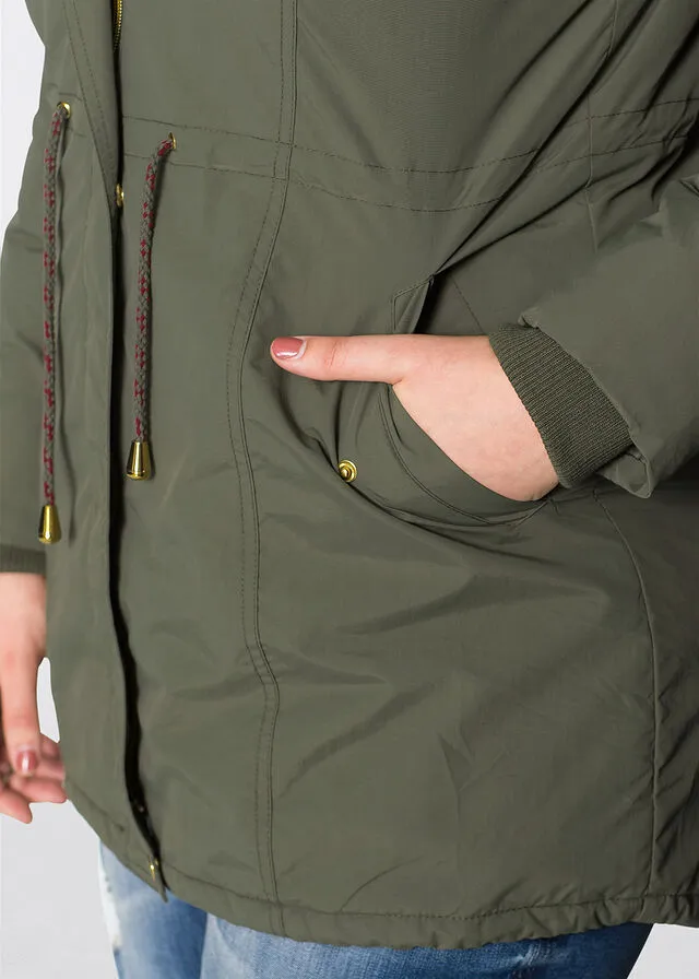 Parka con forro polar Verde oliva