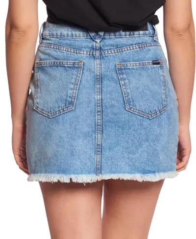 POLLERA JEAN VOLCOM DENIM OLIVIA BLUE CON ROTURAS