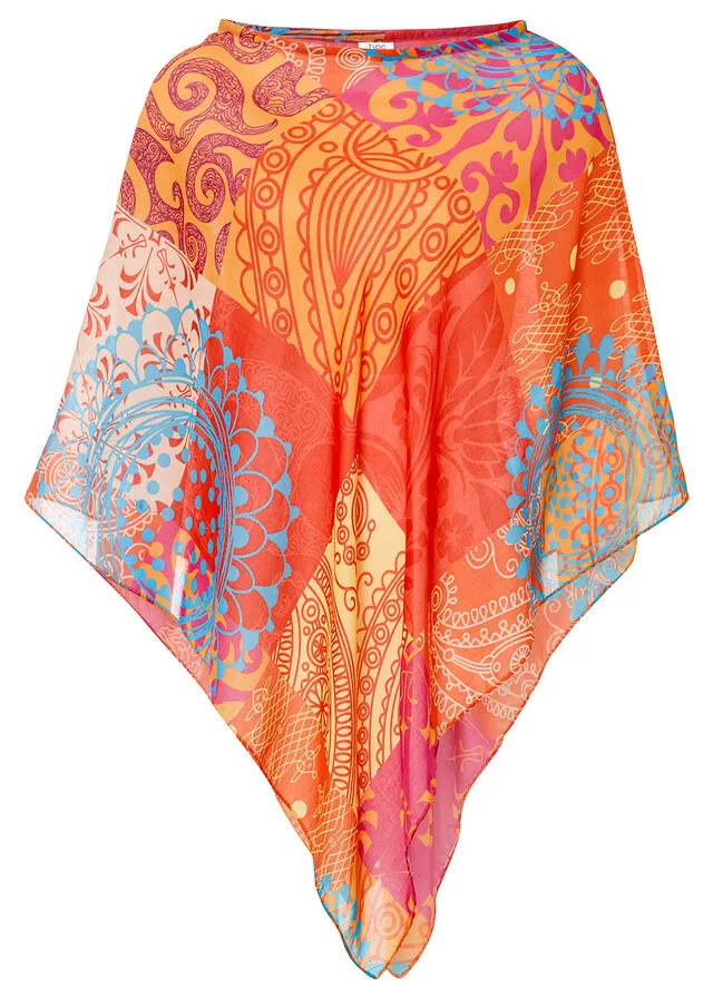 Poncho Naranja estampado