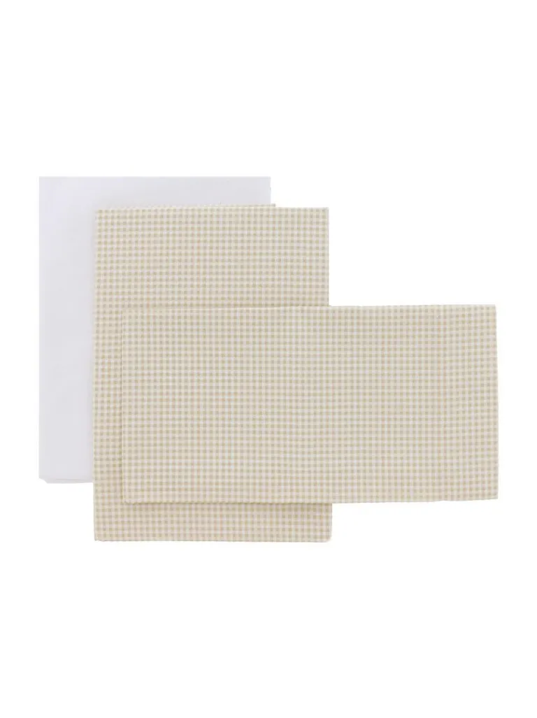 SABANA CUNA 3 PCS (CUNA 60) 100x165x1 CM VICHY10 BEIGE