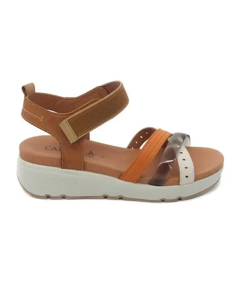 Sandalia Carmela 160587 camel para mujer