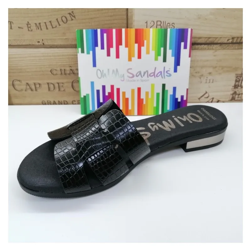 Sandalia Hydra destalonada Oh My Sandals Negro 4815