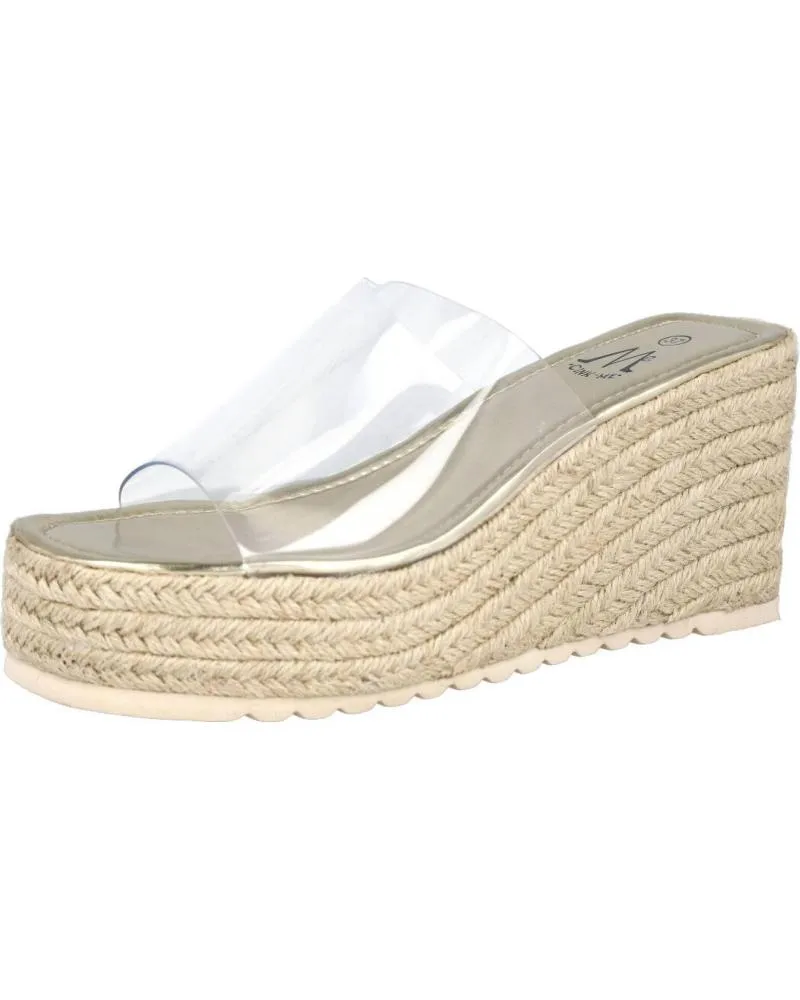 Sandalias L&R SHOES  de Mujer LR SHOES 16HK-3 SANDALIAS TRANSPARENTES DE CUNA PARA MUJER  ORO