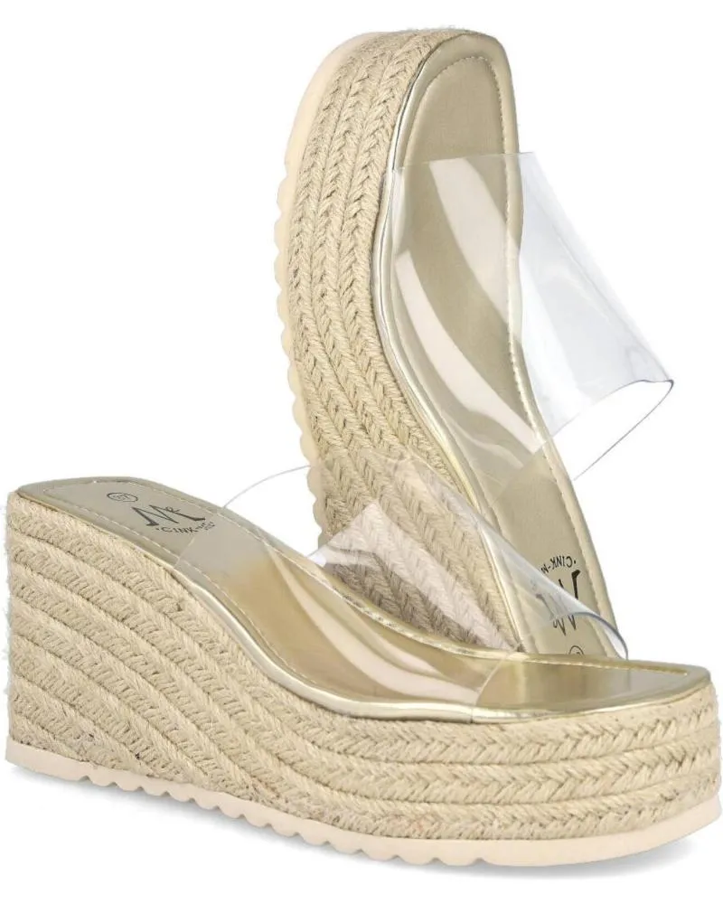 Sandalias L&R SHOES  de Mujer LR SHOES 16HK-3 SANDALIAS TRANSPARENTES DE CUNA PARA MUJER  ORO