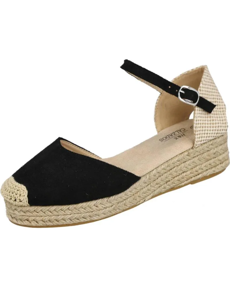 Sandalias L&R SHOES  de Mujer LR SHOES 4428 APARGATAS DE CUNA BAJA PARA MUJER  NEGRO