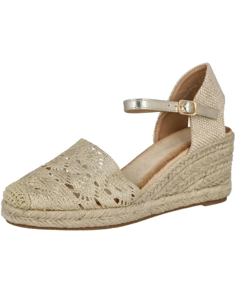 Sandalias L&R SHOES  de Mujer LR SHOES JNS-5Q7 CUNA DE ESPARTO ALTA DE MUJER  ORO