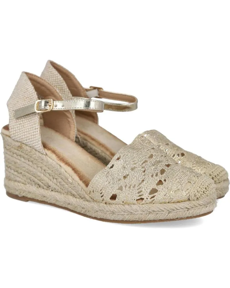 Sandalias L&R SHOES  de Mujer LR SHOES JNS-5Q7 CUNA DE ESPARTO ALTA DE MUJER  ORO