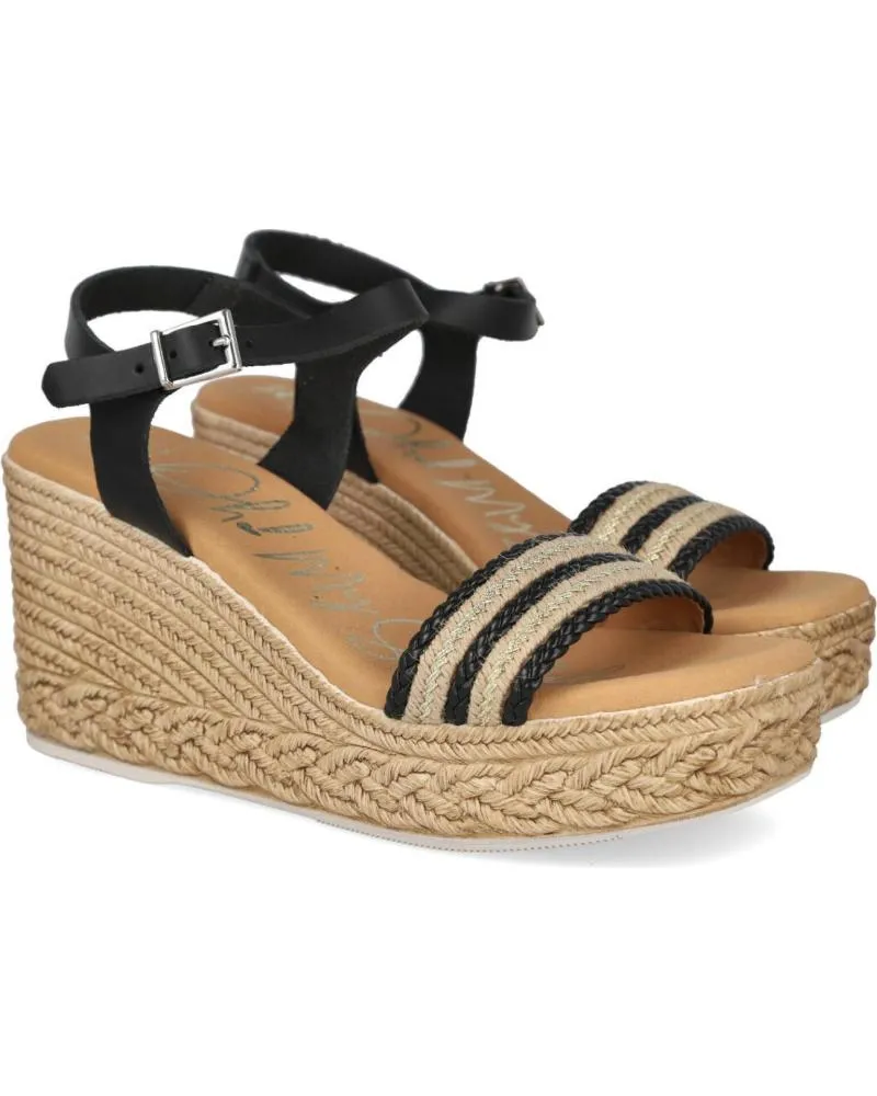 Sandalias OH MY SANDALS  de Mujer 5462 SANDALIAS DE CUNA ALTA MUJER  NEGRO COMBINADO