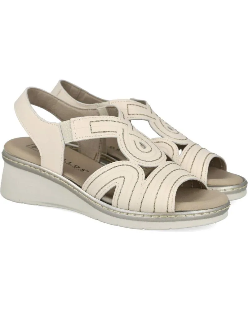 Sandalias PITILLOS  de Mujer 5683 SANDALIAS DE CUNA MEDIA MUJER  CREMA