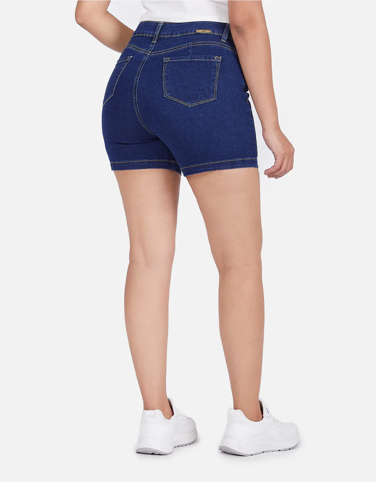 Short jean azul tiro alto