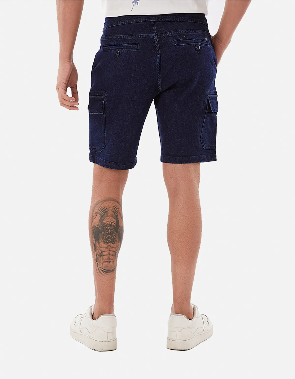 Short jean slim fit azul