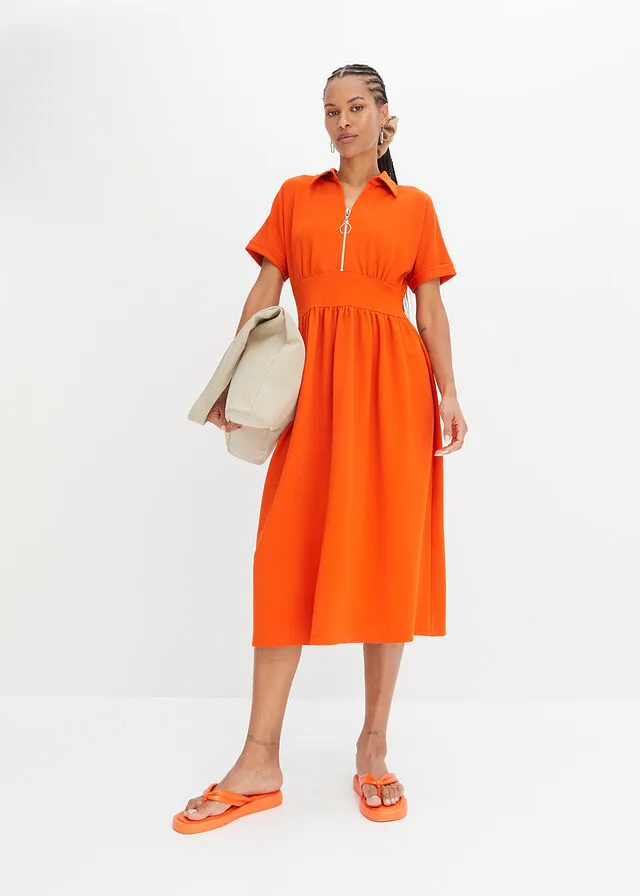 Vestido de punto naranja sangre