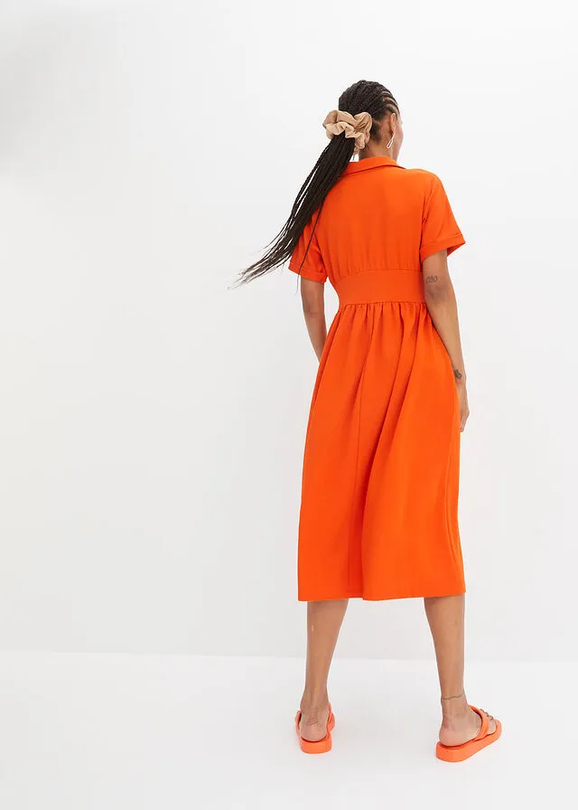 Vestido de punto naranja sangre