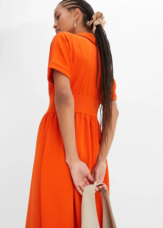 Vestido de punto naranja sangre