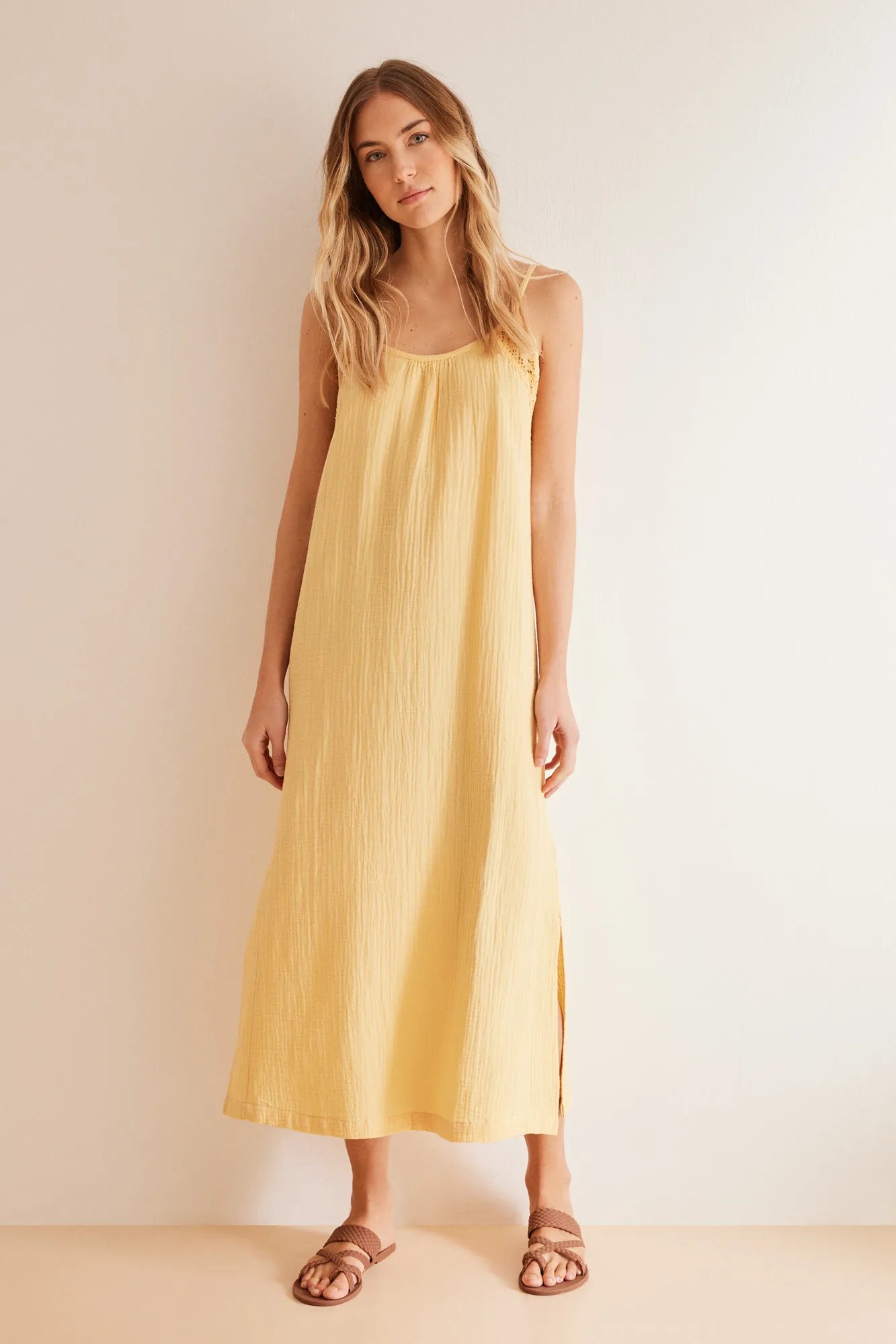 Vestido muselina amarillo