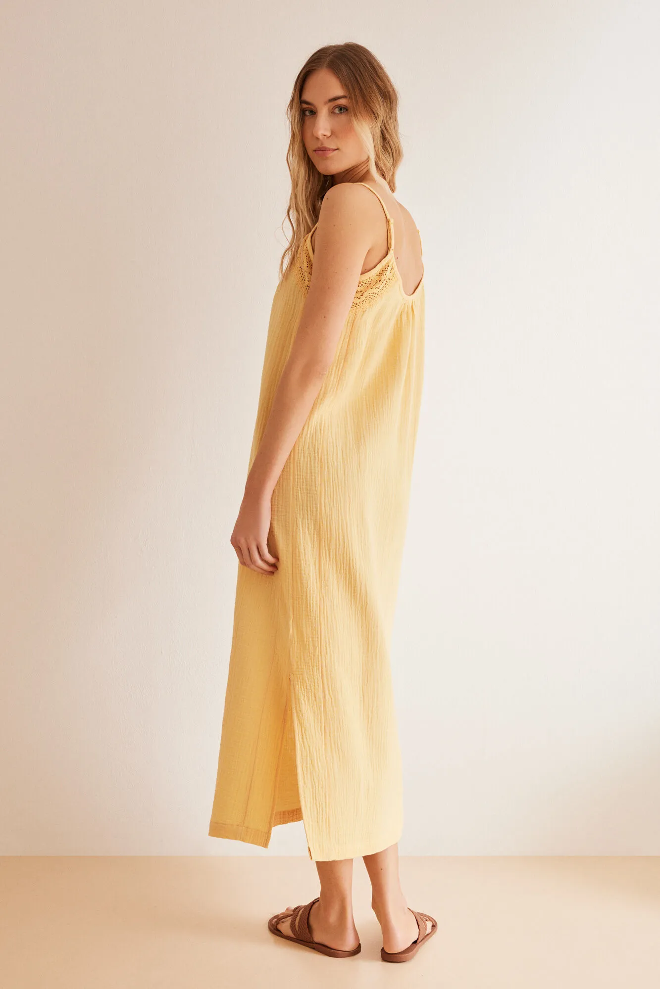 Vestido muselina amarillo