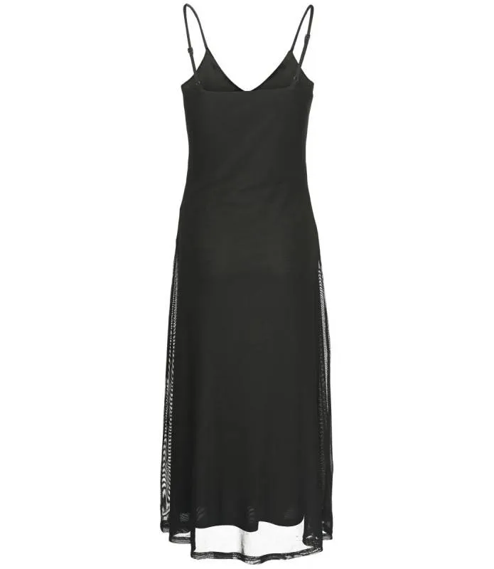 Vestido negro tul largo abertura lateral Araziel Mesh Dress Banned DR16918