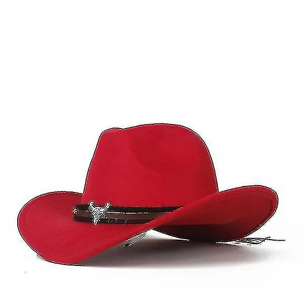 Wool Western Cowboy Hat Lady Outblack Sombrero Red