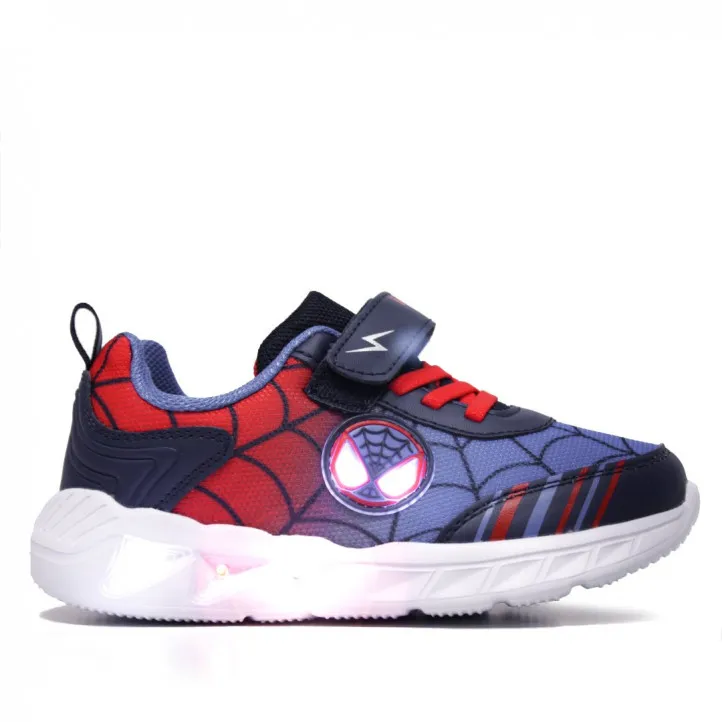 Zapatillas deporte azules con spiderman con luces