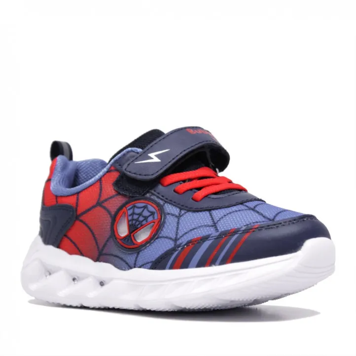 Zapatillas deporte azules con spiderman con luces