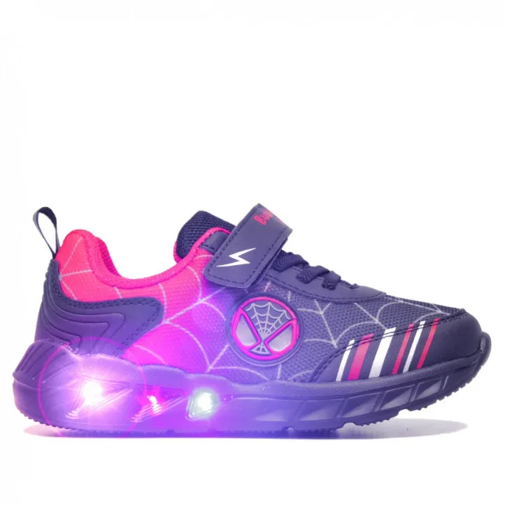 Zapatillas deporte negros spiderman con luces