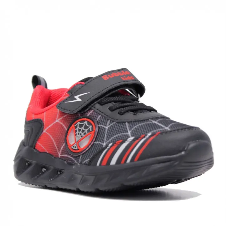 Zapatillas deporte negros spiderman con luces