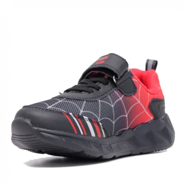 Zapatillas deporte negros spiderman con luces