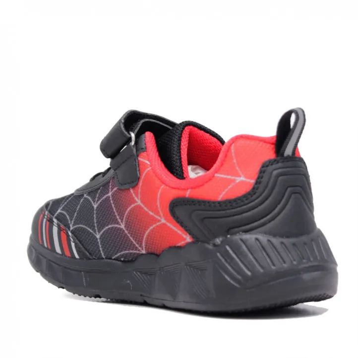 Zapatillas deporte negros spiderman con luces