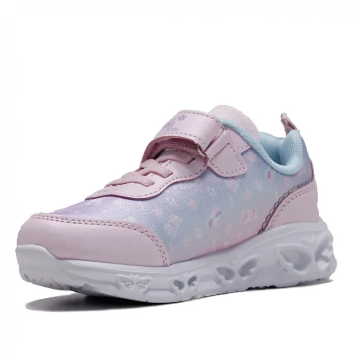 Zapatillas deporte rosas con lazo y luces