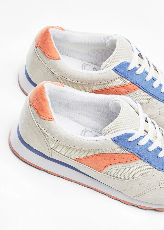 Zapatillas deportivas beige-naranja-azul