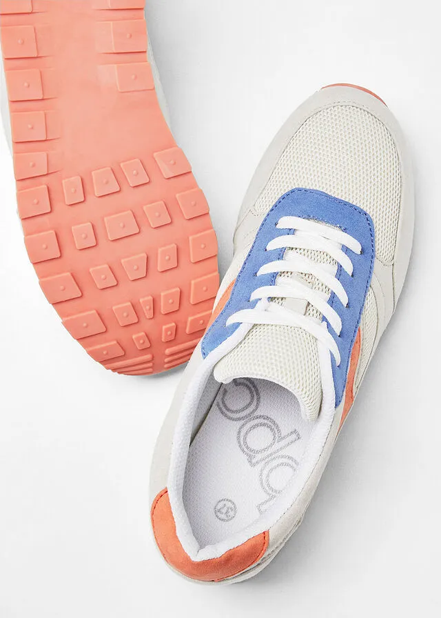 Zapatillas deportivas beige-naranja-azul